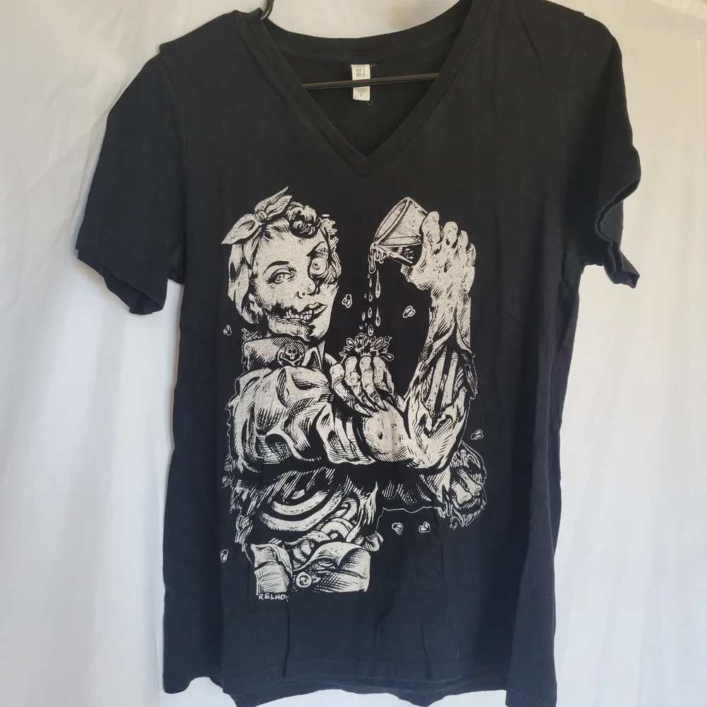 Bella Canvas Charcoal V-Neck T-Shirt - Picture 1 of 2
